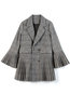 Long Date Night Plaid Polyester Button Coat (Style V101642)