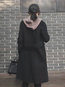 Shawl Collar Long Date Night Wool Blends Pockets Coat (Style V101643)