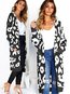 Long Loose Leopard Knitted Pattern Coat (Style V101650)