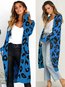 Long Loose Leopard Knitted Pattern Coat (Style V101650)