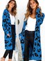 Long Loose Leopard Knitted Pattern Coat (Style V101650)