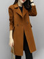 Long Slim Date Night Plain Wool Blends Coat (Style V101655)