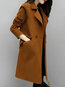Long Slim Date Night Plain Wool Blends Coat (Style V101655)