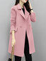 Long Slim Date Night Plain Wool Blends Coat (Style V101655)