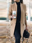 Long Slim Date Night Plain Button Coat (Style V101657)