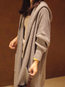 Hooded Date Night Plain Knitted Pockets Coat (Style V101661)
