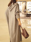 Hooded Date Night Plain Knitted Pockets Coat (Style V101661)