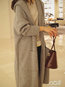 Hooded Date Night Plain Knitted Pockets Coat (Style V101661)