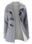 Hooded Long Loose Casual Plain Coat (Style V101670)