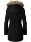 Hooded Long Slim Plain Applique Coat (Style V101672)