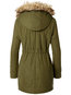 Hooded Long Slim Plain Applique Coat (Style V101672)