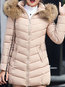 Hooded Long Slim Plain Polyester Coat (Style V101676)