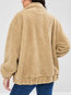 Shirt Collar Long Loose Date Night Plain Coat (Style V101684)