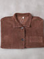 Shirt Collar Short Casual Plain Button Jacket (Style V101699)
