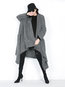 Shawl Collar Long Loose Polyester Pockets Coat (Style V101700)