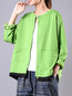 Short Loose Casual Cotton Button Jacket (Style V101708)