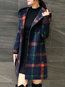 Long Slim Date Night Plaid Button Coat (Style V101712)