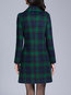 Shawl Collar Long Elegant Plaid Button Coat (Style V101716)