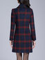 Shawl Collar Long Elegant Plaid Button Coat (Style V101716)