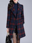 Shawl Collar Long Elegant Plaid Button Coat (Style V101716)