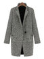 Shawl Collar Loose Houndstooth Polyester Button Coat (Style V101718)
