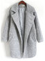 Shawl Collar Loose Date Night Plain Wool Coat (Style V101726)