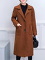 Shawl Collar Long Loose Plain Wool Coat (Style V101727)
