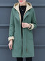 Hooded Long Loose Plain Pockets Coat (Style V101738)