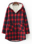 Long Loose Elegant Plaid Button Coat (Style V101740)