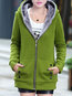 Hooded Slim Casual Plain Cotton Coat (Style V101741)