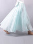 Ankle Length A-line Elegant Cascading Ruffle Plain Skirt (Style V101743)