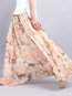 A-line Boho Pattern Chiffon Floral Skirt (Style V101745)