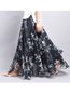 A-line Boho Pattern Chiffon Floral Skirt (Style V101745)