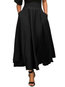 Maxi Pleated Elegant Pockets Plain Skirt (Style V101746)