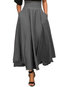 Maxi Pleated Elegant Pockets Plain Skirt (Style V101746)