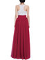 Maxi A-line Elegant Mesh Tulle Plain Skirt (Style V101748)