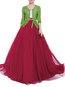 Maxi A-line Elegant Mesh Tulle Plain Skirt (Style V101748)