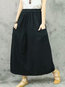 Ankle Length Loose Pockets Polyester Plain Skirt (Style V101749)