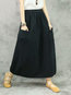Ankle Length Loose Pockets Polyester Plain Skirt (Style V101749)
