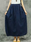Ankle Length Loose Pockets Polyester Plain Skirt (Style V101749)