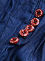Ankle Length A-line Slow Life Belt Denim Skirt (Style V101751)