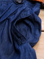 Ankle Length A-line Slow Life Belt Denim Skirt (Style V101751)
