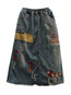 Ankle Length Loose Date Night Pockets Denim Skirt (Style V101753)