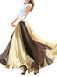 Maxi Loose Slow Life Cascading Ruffle Color Block Skirt (Style V101758)