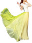 Maxi Loose Slow Life Cascading Ruffle Color Block Skirt (Style V101758)