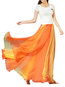 Maxi Loose Slow Life Cascading Ruffle Color Block Skirt (Style V101758)