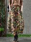 Ankle Length Lantern Slow Life Pattern Denim Skirt (Style V101760)