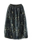 Ankle Length Lantern Slow Life Pattern Denim Skirt (Style V101760)