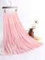 Maxi Slow Life Patchwork Polyester Plain Skirt (Style V101763)