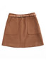 Mini A-line Office Belt Wool Skirt (Style V101767)